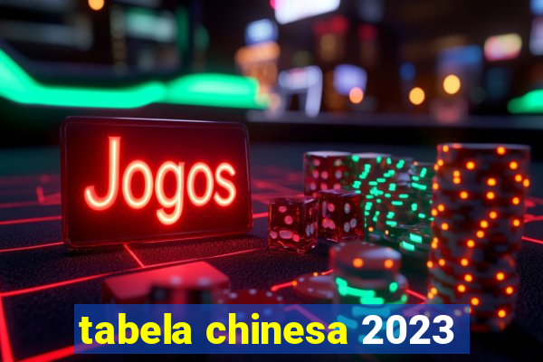 tabela chinesa 2023